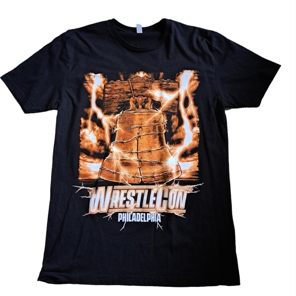 WRESTLECON PHILADELPHIA tshirt black short sleeve cotton TEE mens LG